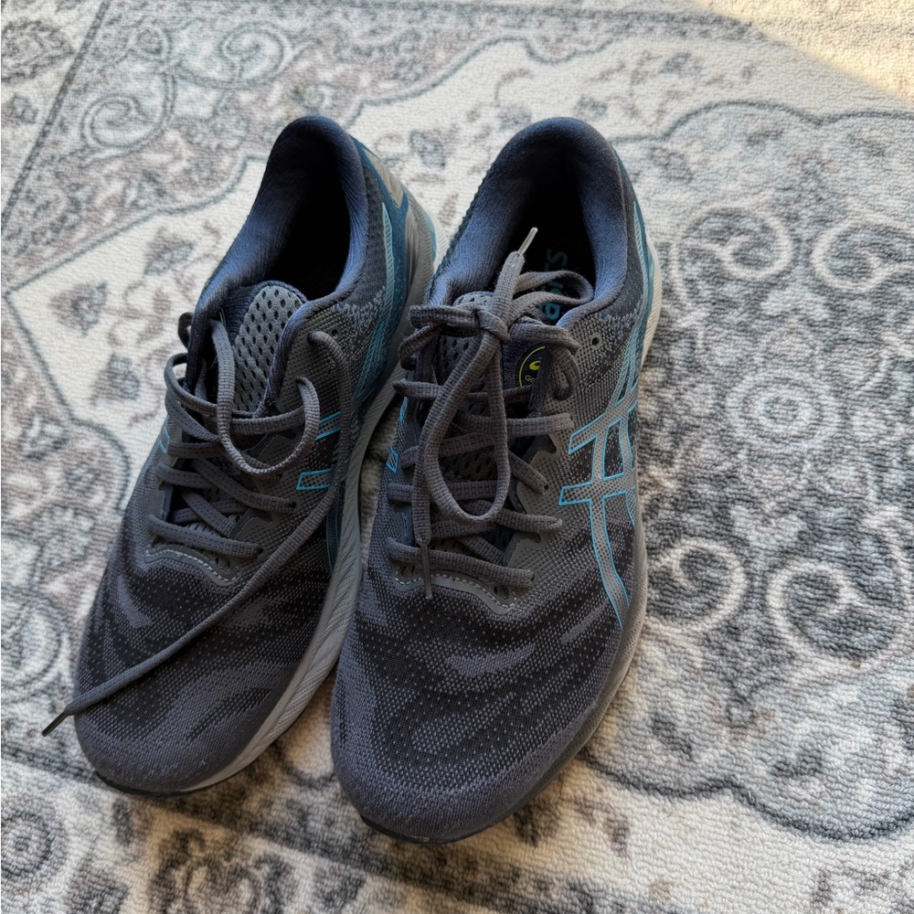 ASICS Men's Gel-Nimbus 23 Carrier Grey/Digital Aqua, Extra Wide, US 11